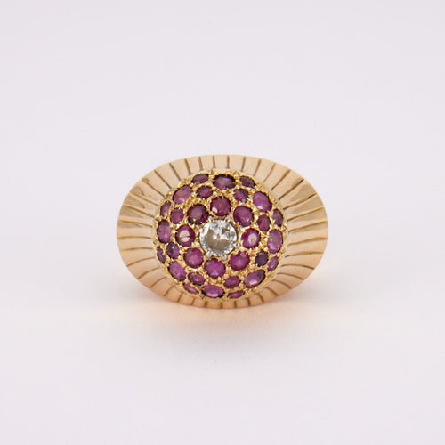 Bague 53.5 Bague Champignon Diamant Rubis 58 Facettes