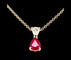 Pendentif Pendentif Poire en Or Jaune avec Rubis et Diamant Scintillants 58 Facettes