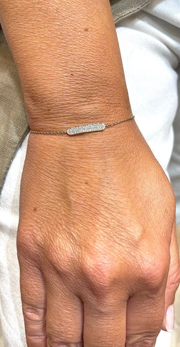 Bracelet Bracelet or jaune et diamants motif barrette 58 Facettes