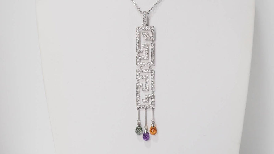 Collier Collier Art Déco en or blanc et diamants 58 Facettes 31851