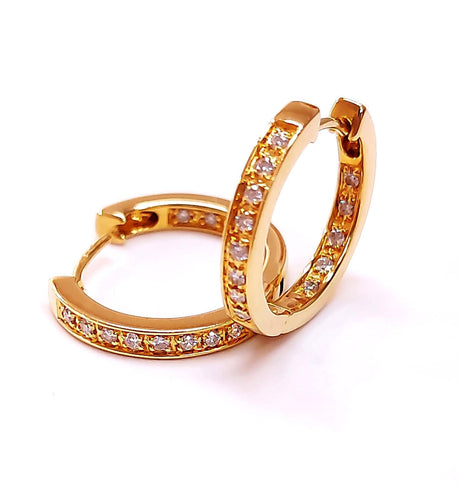 Boucles d'oreilles Créoles en or jaune, diamants 58 Facettes RA-467.2