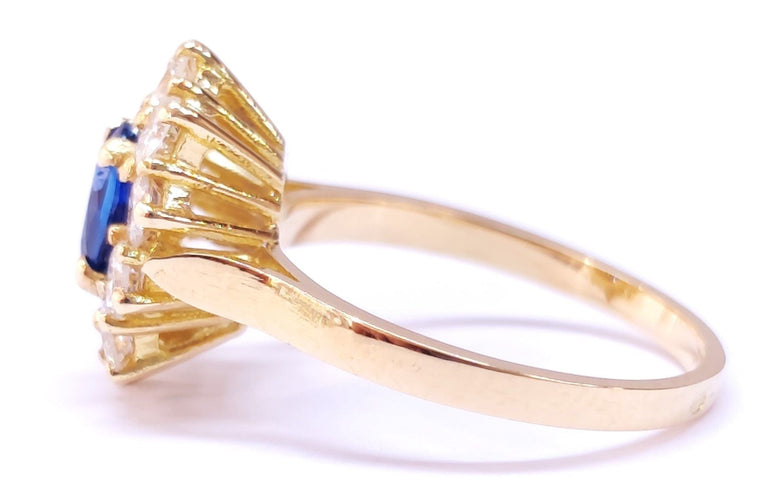 Bague 53-54 Bague saphir et diamant or jaune 58 Facettes FA-4