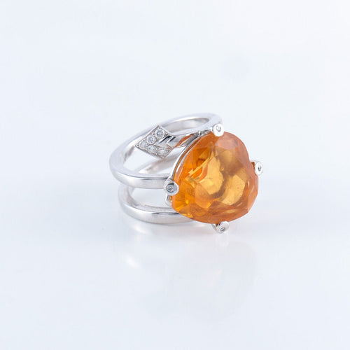Bague 51.5 Bague Lorenz Baümer en Or, Citrine et Diamants 58 Facettes