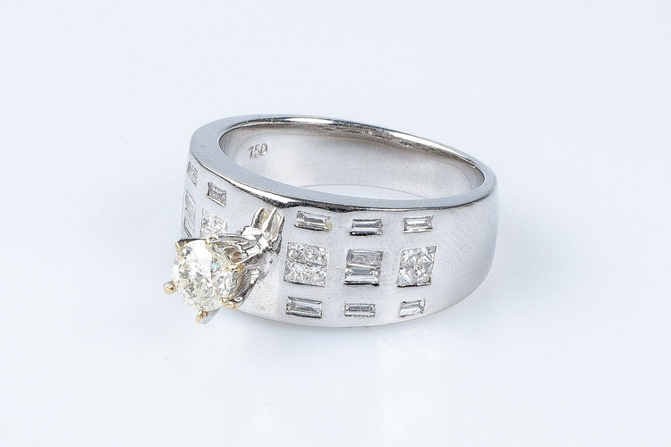 Bague Bague Solitaire accompagné diamant 0.45ct 58 Facettes BG-14141-96