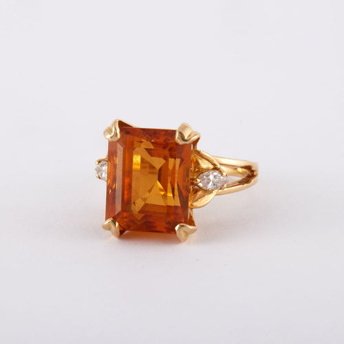Bague 53 Bague Citrine rectangulaire 58 Facettes JE510