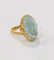 Bague Bague ancienne or jaune et aigue marine 58 Facettes