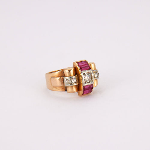 Bague 57 Bague Tank Diamants Rubis 58 Facettes
