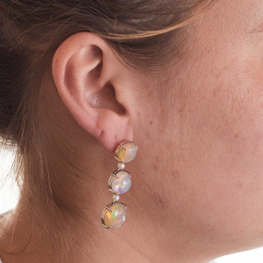 Boucles d'oreilles Boucles d'oreilles opales et perles 58 Facettes 7270 A