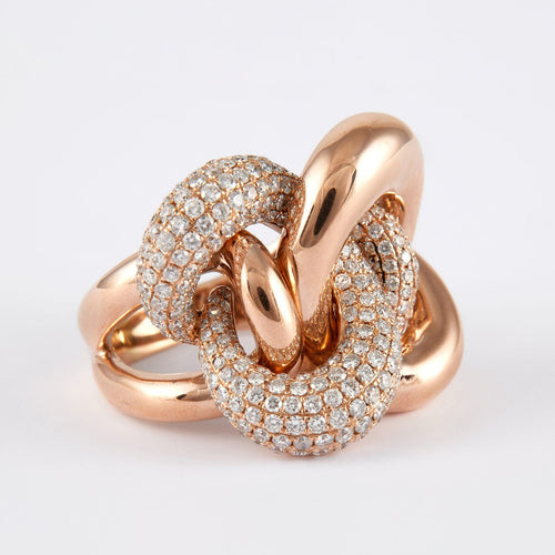 Bague 60 Bague Noeud Diamants Or rose 58 Facettes