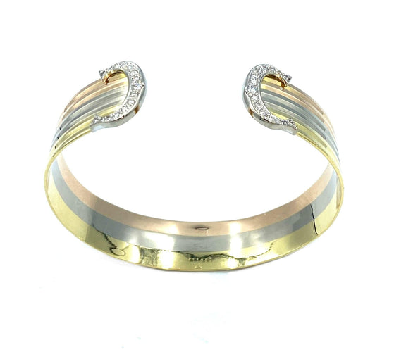 Bracelet CARTIER. Collection Double C, bracelet 3 ors et diamants 58 Facettes
