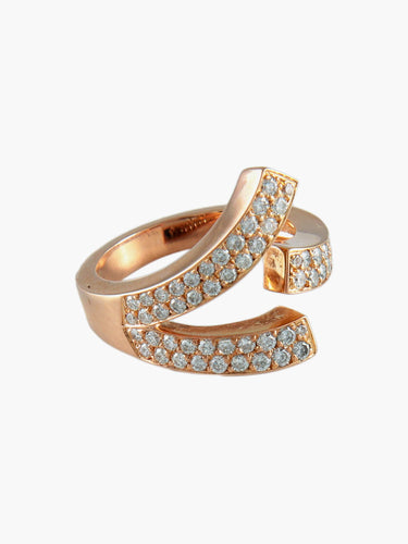 Bague Bague Trio Or rose et Diamants 58 Facettes