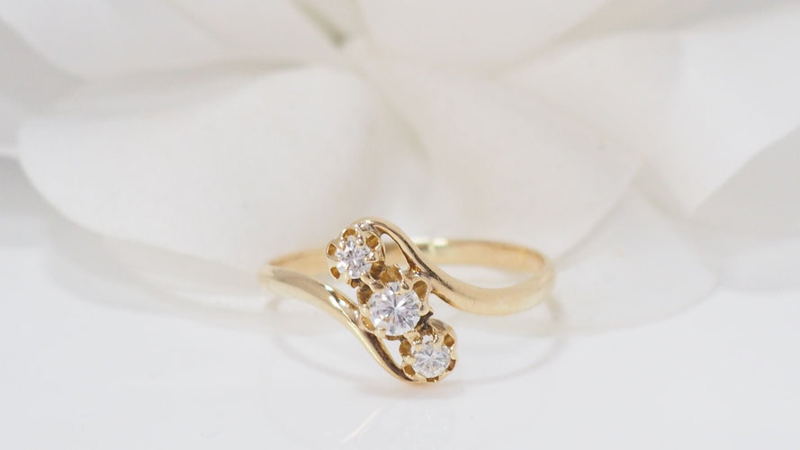 Bague 58 Bague Trilogie En Or Jaune Et Diamants 58 Facettes 32192