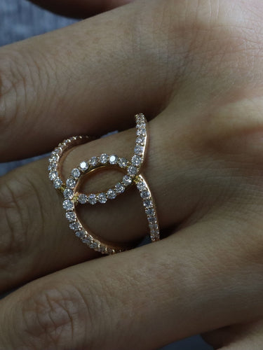 Bague 54 Bague diamant double knott or jaune 58 Facettes P14