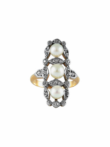 Bague Bague 3 perles 58 Facettes 1444