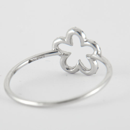 Bague 54 Bague Fleur Or blanc Diamants 58 Facettes