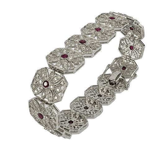 Bracelet Bracelet Or Blanc, Diamants et Rubis 58 Facettes 20400000512