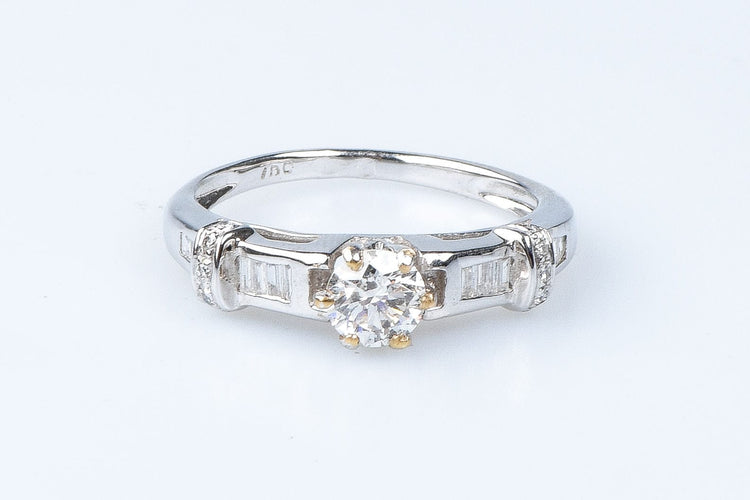 Bague 54 Bague diamant en or blanc 58 Facettes 111.17357-12