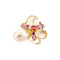 Bague 54 Bague Romance Divine en or jaune 18 carats, perle et quartz rose 58 Facettes CHAT-ROM-RI-PRQ