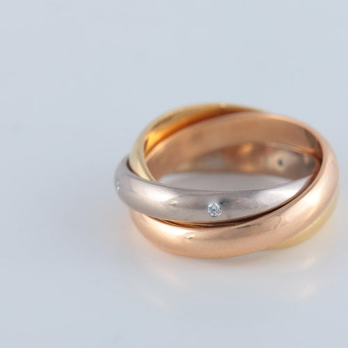 Bague 50 CARTIER - bague trinity 3 ors, diamants 58 Facettes