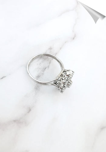 Bague 61.5 Bague Ancienne Diamants Or Blanc 58 Facettes AA 1552