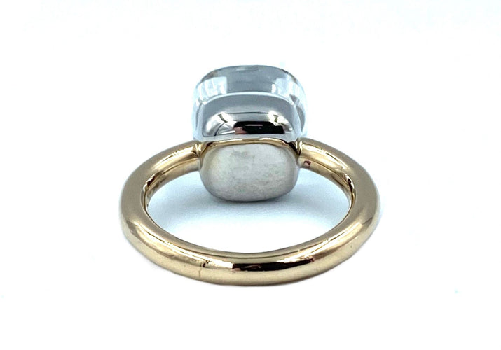 Bague POMELLATO. Collection Nudo classic, bague 2 ors et topaze blanche 58 Facettes