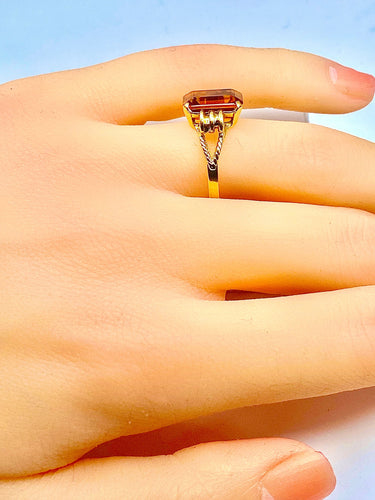 Bague 51 Bague Or pierre orange 58 Facettes AB206