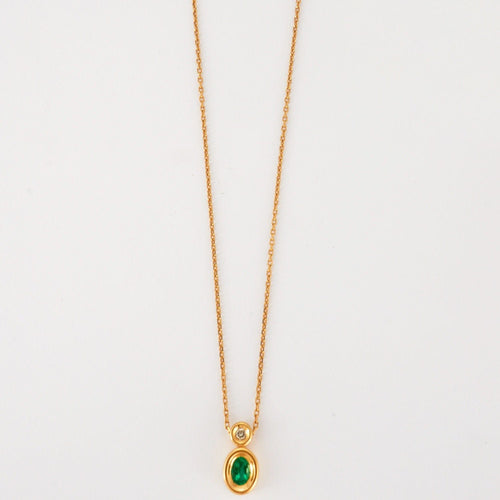 Collier Collier pendentif Emeraude Diamant 58 Facettes EL2-04