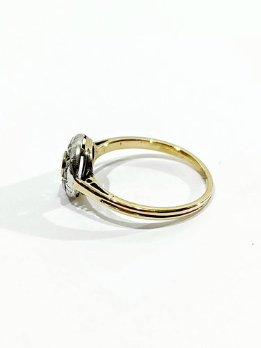 Bague 49.5 Bague Or Argent Diamants Et Perles 58 Facettes 3087/1