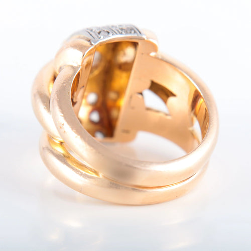 Bague Large bague 2 ors Diamants 58 Facettes JE437