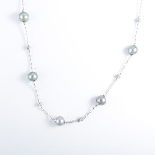 Collier SAUTOIR PERLES DE TAHITI ET DIAMANTS 58 Facettes LP 889