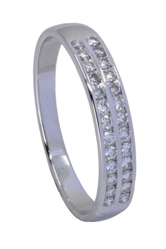 Bague 53 DEMI-ALLIANCE MODERNE DIAMANTS 58 Facettes 059541