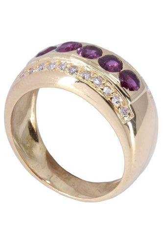 Bague 54 BAGUE MODERNE RUBIS ET DIAMANTS 58 Facettes 063001