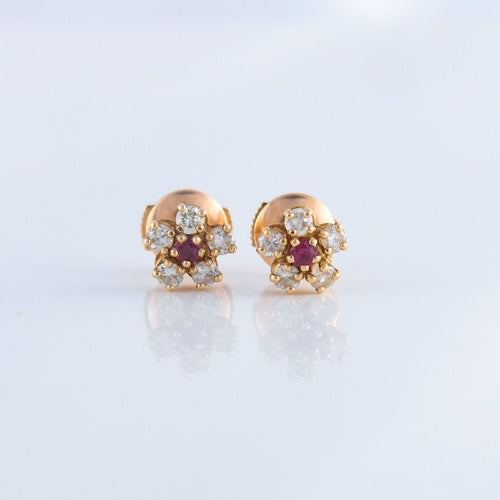 Boucles d'oreilles Boucles d’oreilles Marguerite rouges 58 Facettes JE13