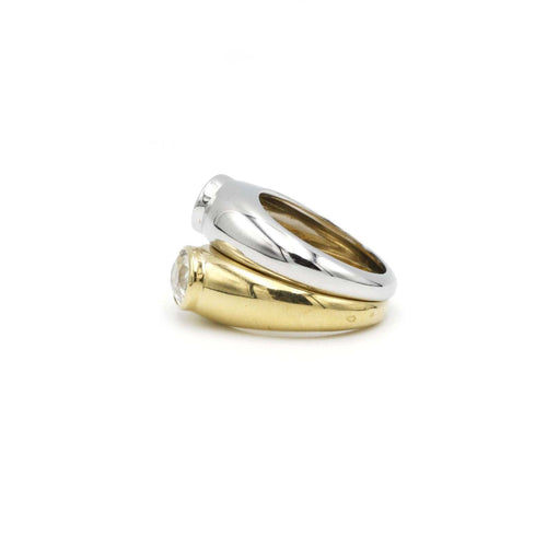 Bague Bague Saphirs bleu et blanc 58 Facettes 230177R