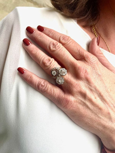 Bague BAGUE TOURBILLON DIAMANTS ART-NOUVEAU 58 Facettes 056531