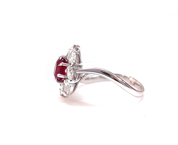 Bague 54 Bague rubis et or blanc 58 Facettes Bag.Ent.Rub.F-23