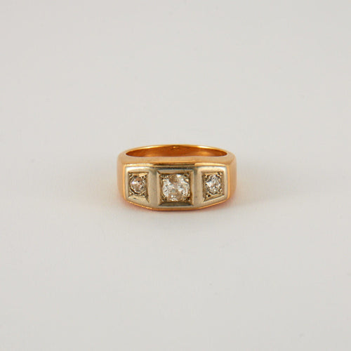 Bague 55 Bague Rétro 3 Diamants 58 Facettes EL2-68