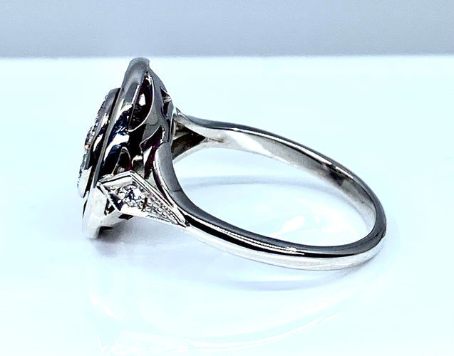 Bague Bague Or blanc Rubis et Diamants 58 Facettes AB221