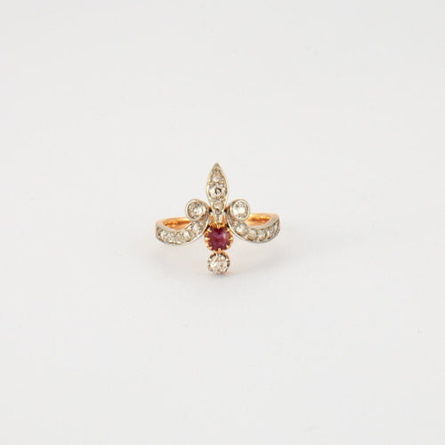 Bague 50 Bague Fleur de lys Rubis Diamants 58 Facettes EL2-05