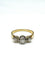 Bague Bague ancienne or jaune et blanc trilogie diamants 58 Facettes