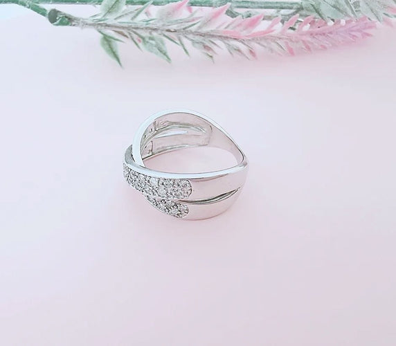 Bague 54 Bague Croisée Or blanc Diamants 58 Facettes AA 1587