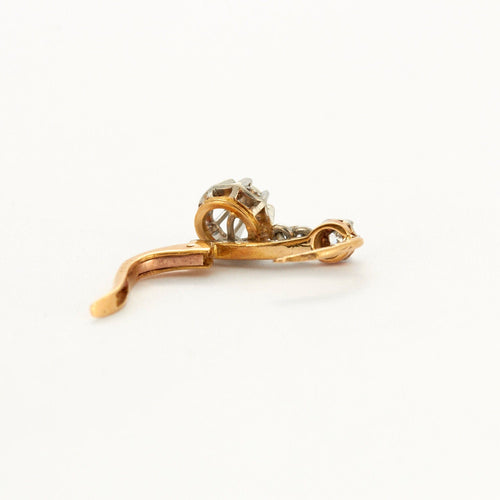 Boucles d'oreilles Dormeuses diamants or jaune et platine 58 Facettes