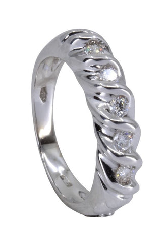 Bague 49.5 BAGUE JONC GODRON DIAMANTS 58 Facettes 059451
