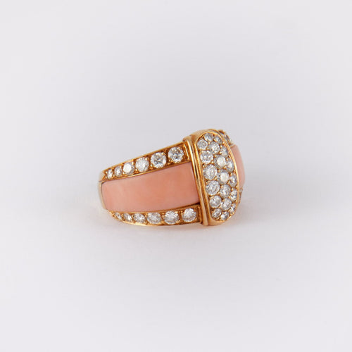 Bague 50.5 Van Cleef & Arpels - Bague vintage Diamants Jade rose 58 Facettes