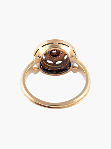 Bague Bague Ancienne 2 Ors Saphirs Diamant 58 Facettes