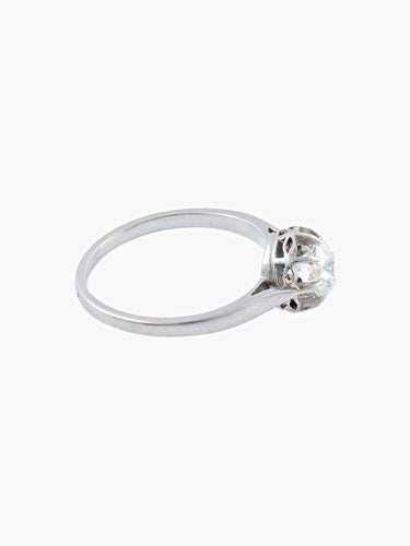 Bague BAGUE RETRO SOLITAIRE DIAMANT OR BLANC 58 Facettes