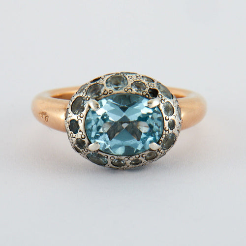 Bague 56 POMELLATO - Bague Aigues-marines 58 Facettes