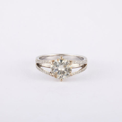 Bague 52 Bague Solitaire en or blanc, diamant 58 Facettes