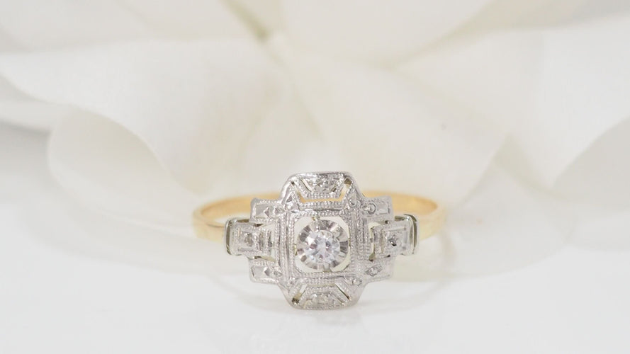 Bague 53 Bague Art Déco Diamant 58 Facettes 32202