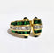Bague 53 Bague or jaune émeraudes et diamants 58 Facettes 1-803/2